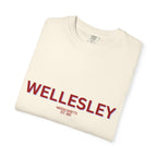 Wellesley Garment-Dyed Unisex T-Shirt, Casual Tee, Vintage Style Shirt, Everyday Wear, Birthday Gift, Unique Apparel