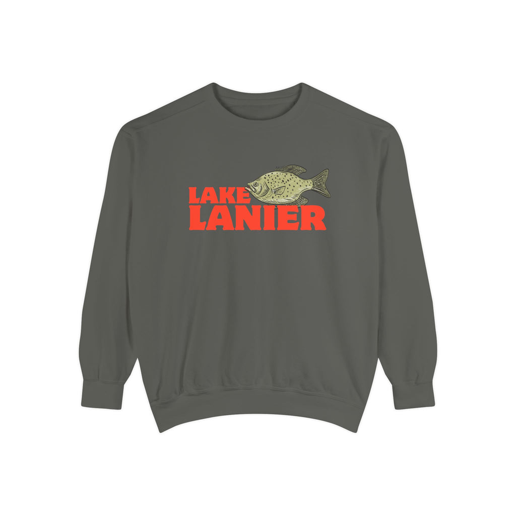 Lake Lanier Fish Sweatshirt | Unisex Garment-Dyed Apparel | Cozy Lake Life Gift, Relaxed Weekend Wear, Fishing Enthusiast Gear