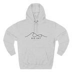 Big Sky Stylish Three-Panel Fleece Hoodie for Cozy Days, Casual Wear, Warm Layering, Gift for Him or Her