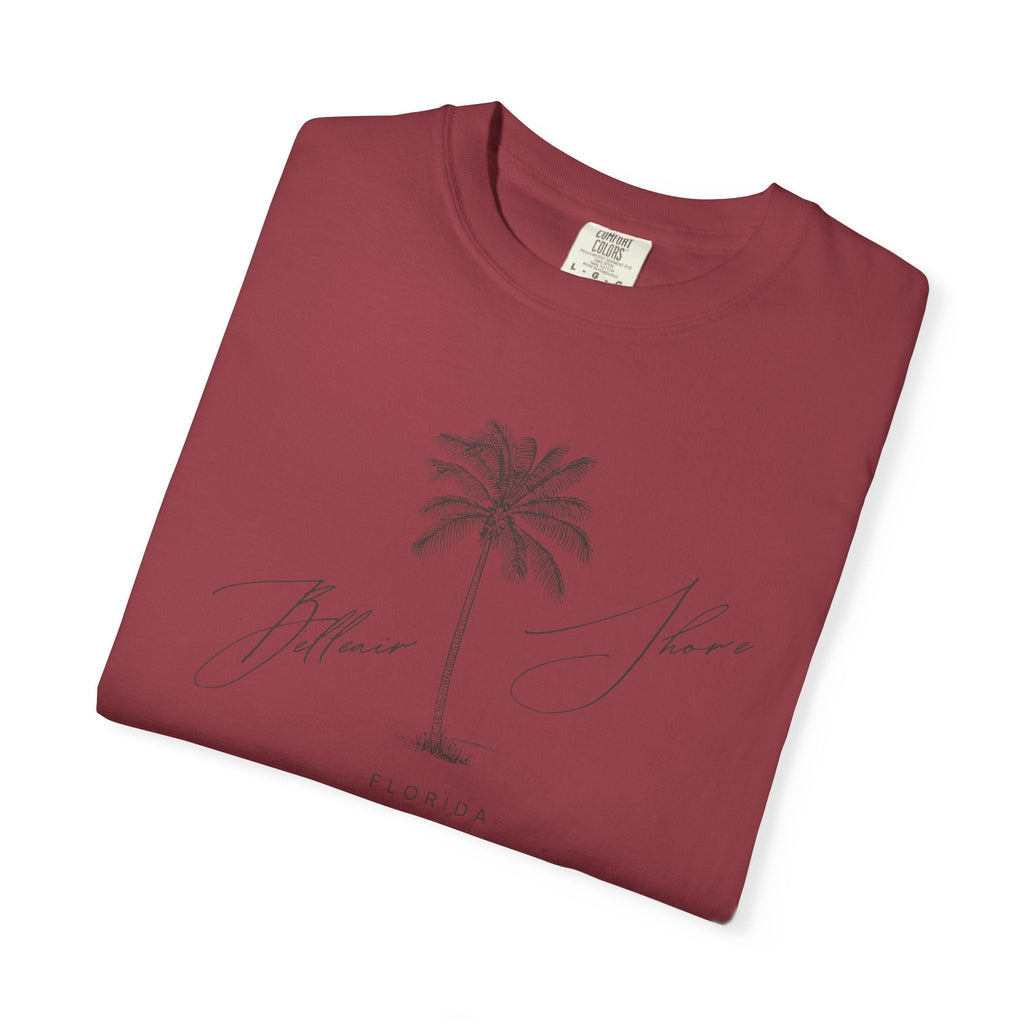 Belleair Shore Chill Vibes Palm Tree Tee - Unisex Garment-Dyed T-shirt for Beach Lovers, Summer Outings, Casual Wear, Gifts for Him/Her