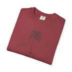 Belleair Shore Chill Vibes Palm Tree Tee - Unisex Garment-Dyed T-shirt for Beach Lovers, Summer Outings, Casual Wear, Gifts for Him/Her