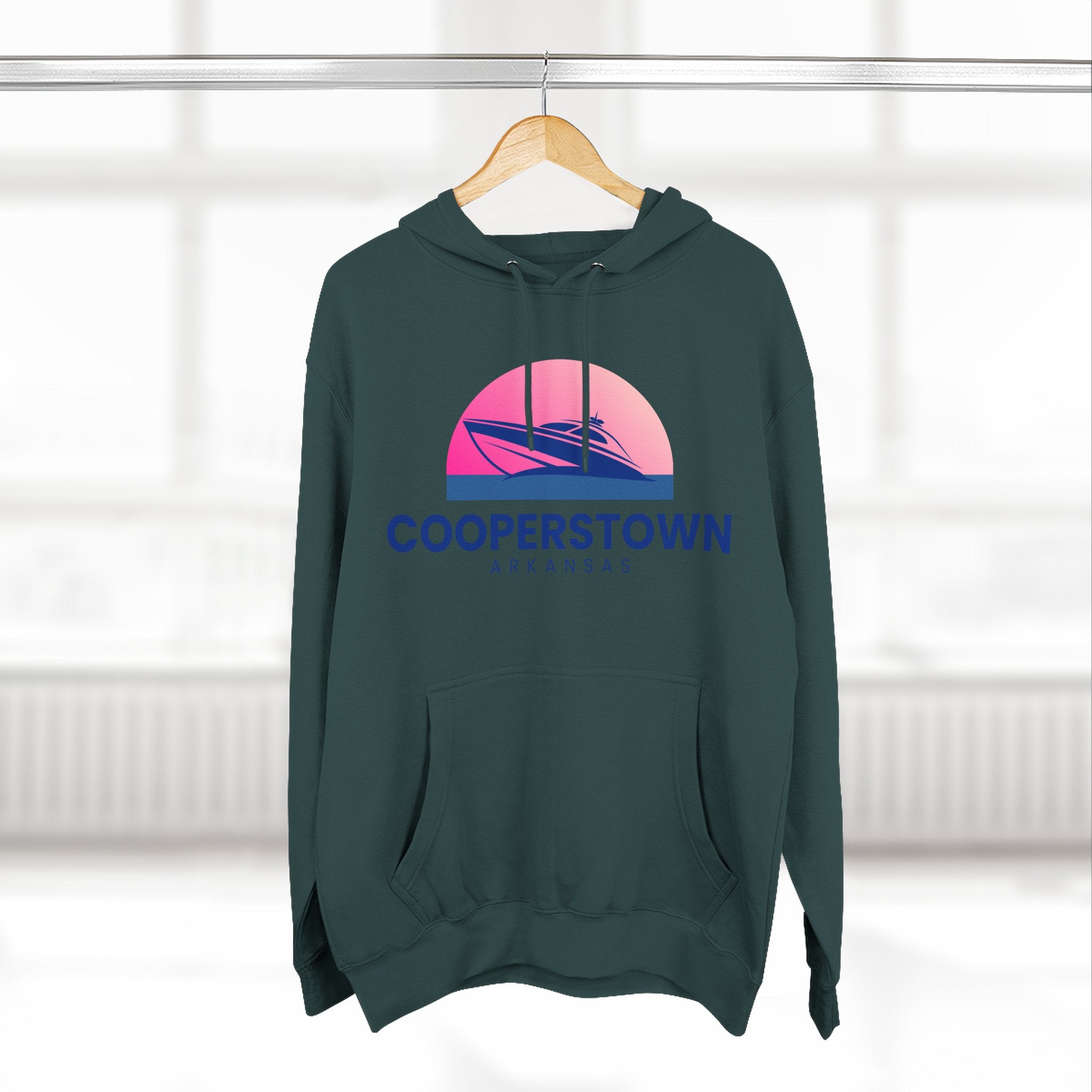 Cooperstown Vibes Hoodie with Design, Perfect for Autumn Lovers, Comfortable and Stylish, Great Gift for Vacations