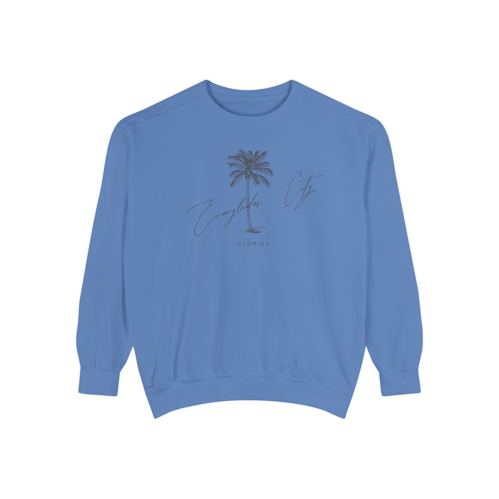 Everglades City Chill Vibes Sweatshirt - Unisex Garment-Dyed Style, Perfect for Lounging