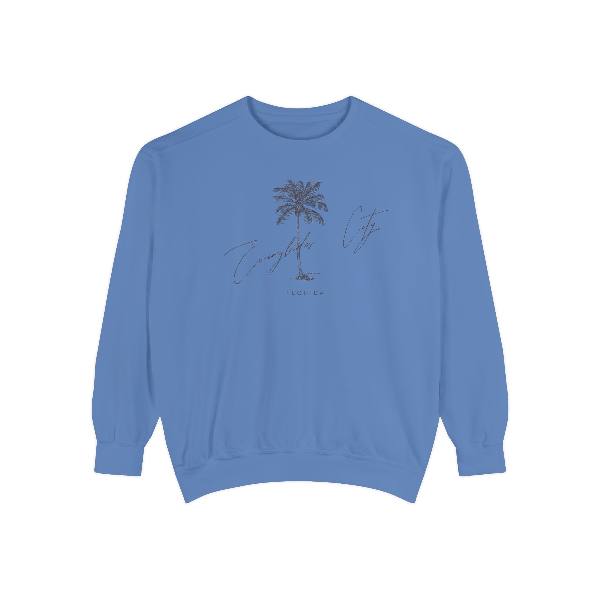 Everglades City Chill Vibes Sweatshirt - Unisex Garment-Dyed Style, Perfect for Lounging