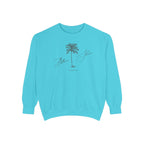 Belleair Shore Chill Vibes Sweatshirt - Unisex Garment-Dyed Style, Perfect for Lounging, Gift for Her, Palm Tree Design, Summer Escape