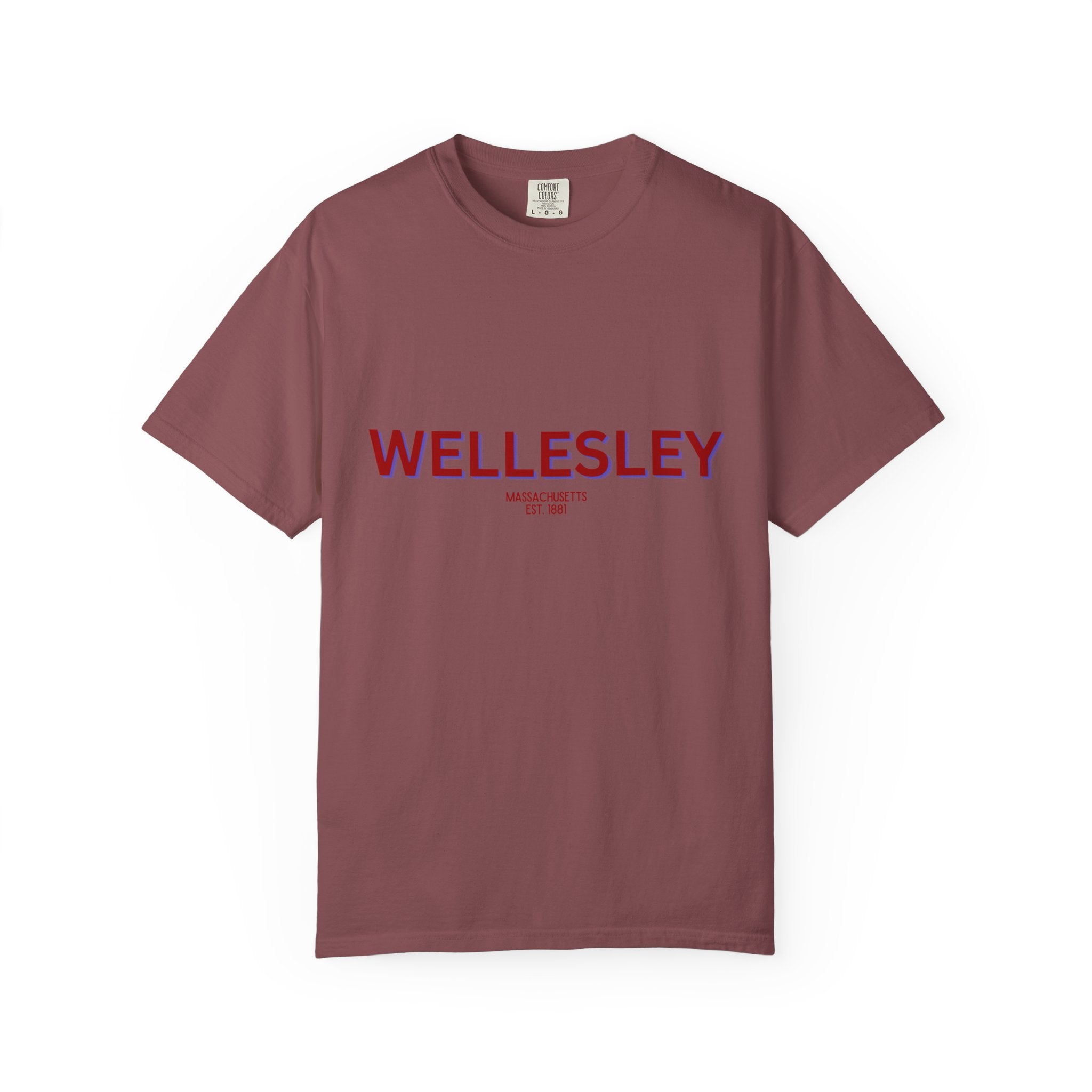 Wellesley Garment-Dyed Unisex T-Shirt, Casual Tee, Vintage Style Shirt, Everyday Wear, Birthday Gift, Unique Apparel