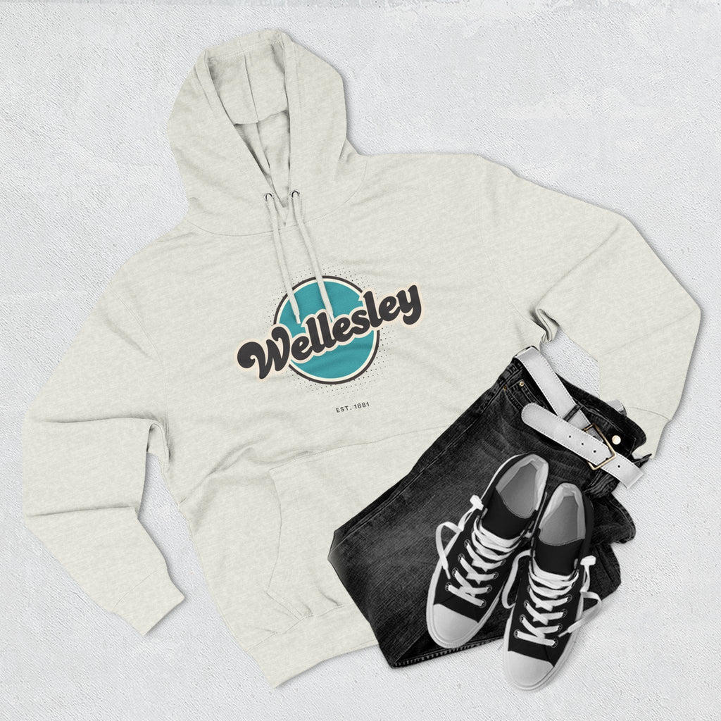 Wellesley Retro Vibe Hoodie for Casual Days, Streetwear, Unisex Gift, Cozy Layering Apparel