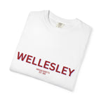 Wellesley Garment-Dyed Unisex T-Shirt, Casual Tee, Vintage Style Shirt, Everyday Wear, Birthday Gift, Unique Apparel