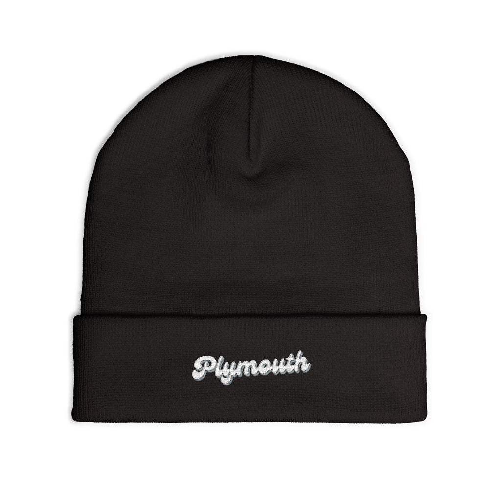 Plymouth Cozy Embroidered Knit Beanie | Winter Hat, Casual Fashion Accessory, Gift for Him/Her, Cozy Style, Outdoor Wear