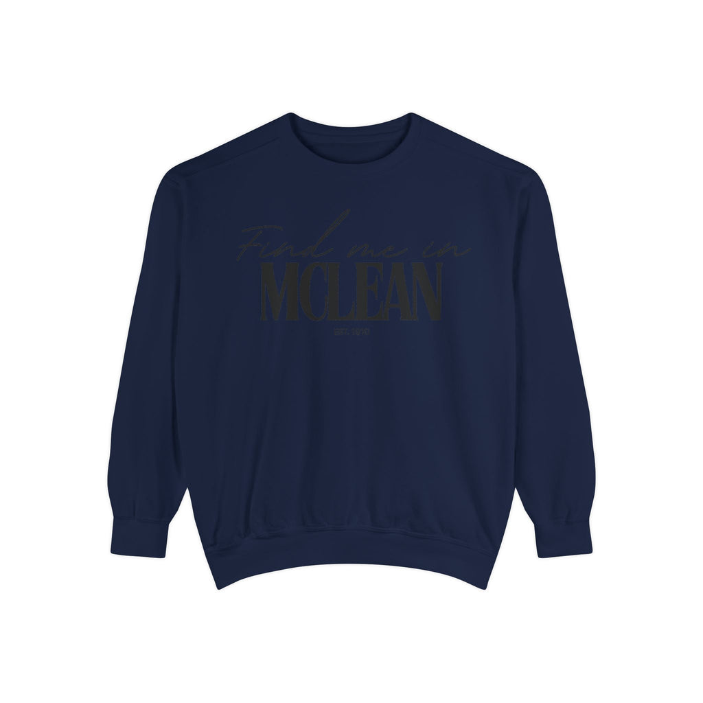 McLean Cozy Sweatshirt, Unisex Garment-Dyed Crew, Casual Wear, Gift for Friends, Fall Fashion, Lounge Style