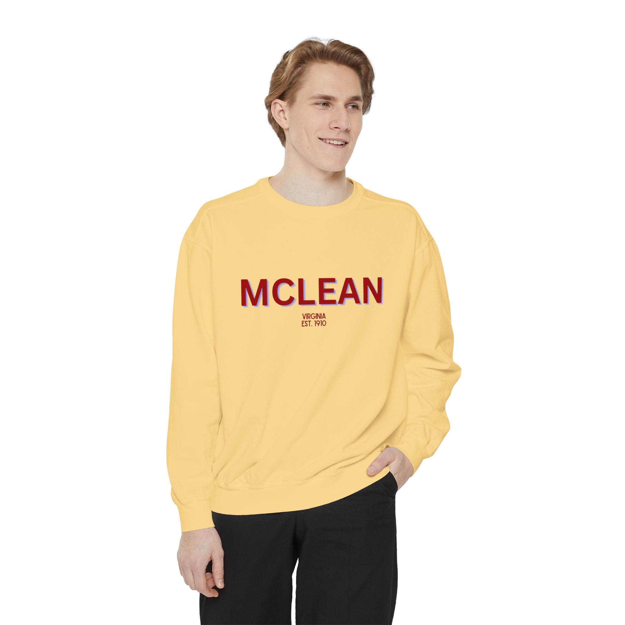 McLean Unisex Garment-Dyed Sweatshirt | Cozy Fashion, Perfect for Casual Outings, Gifts, Fall & Winter Style, Everyday Comfort