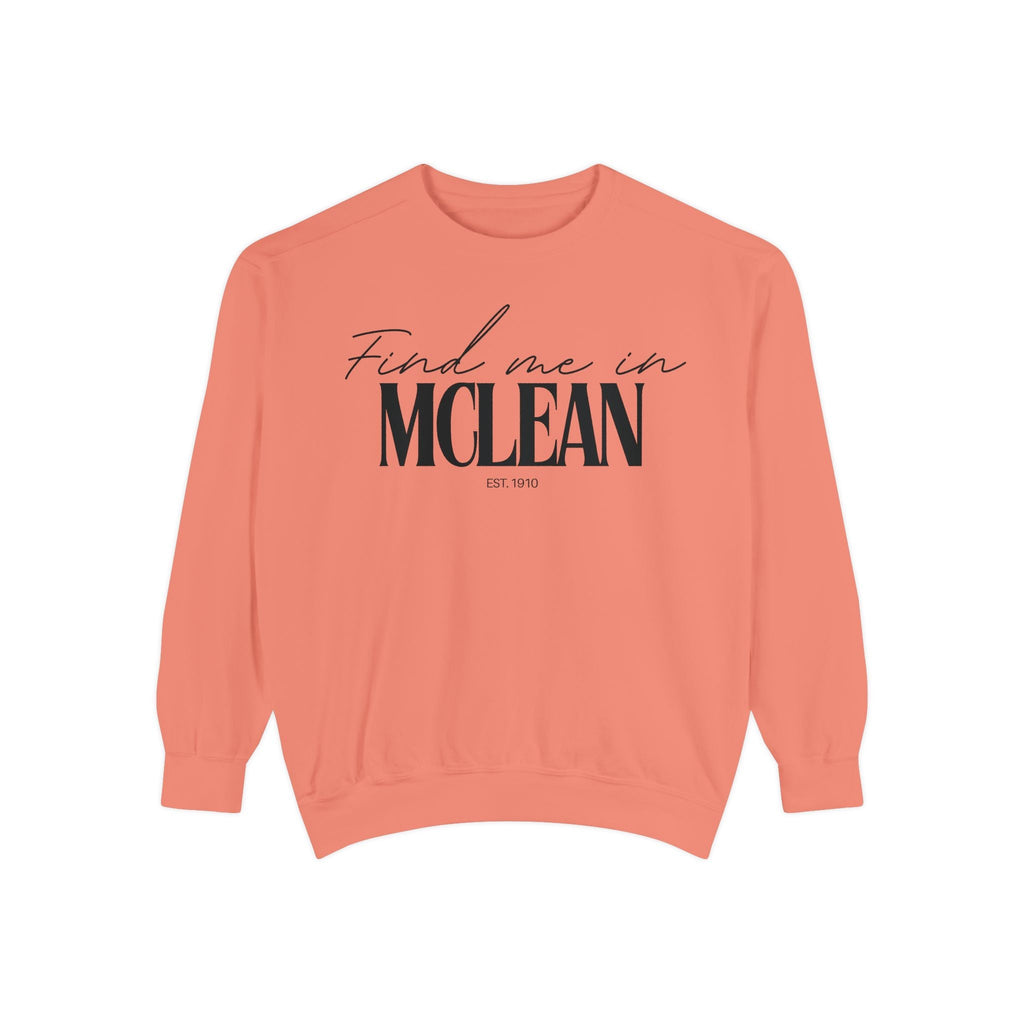 McLean Cozy Sweatshirt, Unisex Garment-Dyed Crew, Casual Wear, Gift for Friends, Fall Fashion, Lounge Style