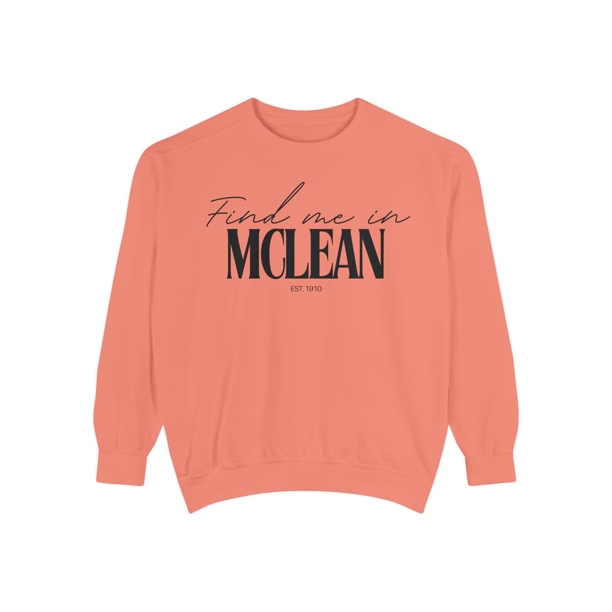 McLean Cozy Sweatshirt, Unisex Garment-Dyed Crew, Casual Wear, Gift for Friends, Fall Fashion, Lounge Style