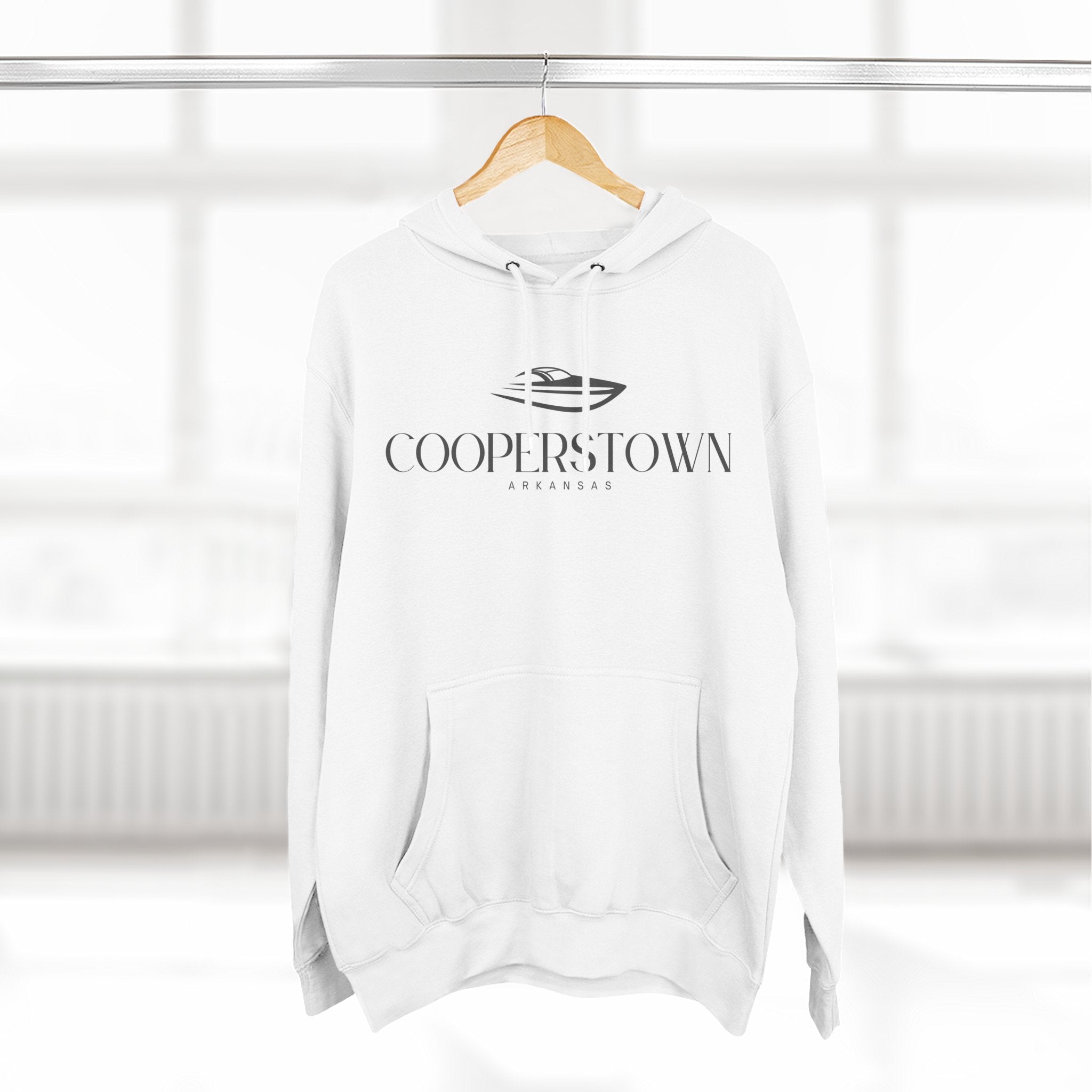 Cooperstown Stylish Three-Panel Fleece Hoodie for Cozy Days, Casual Wear, Warm Layering, Gift for Him or Her