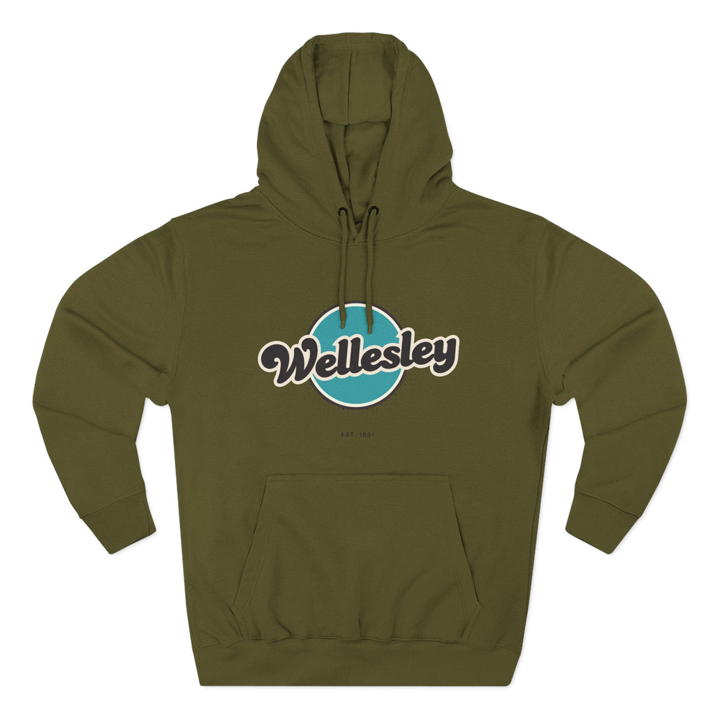 Wellesley Retro Vibe Hoodie for Casual Days, Streetwear, Unisex Gift, Cozy Layering Apparel