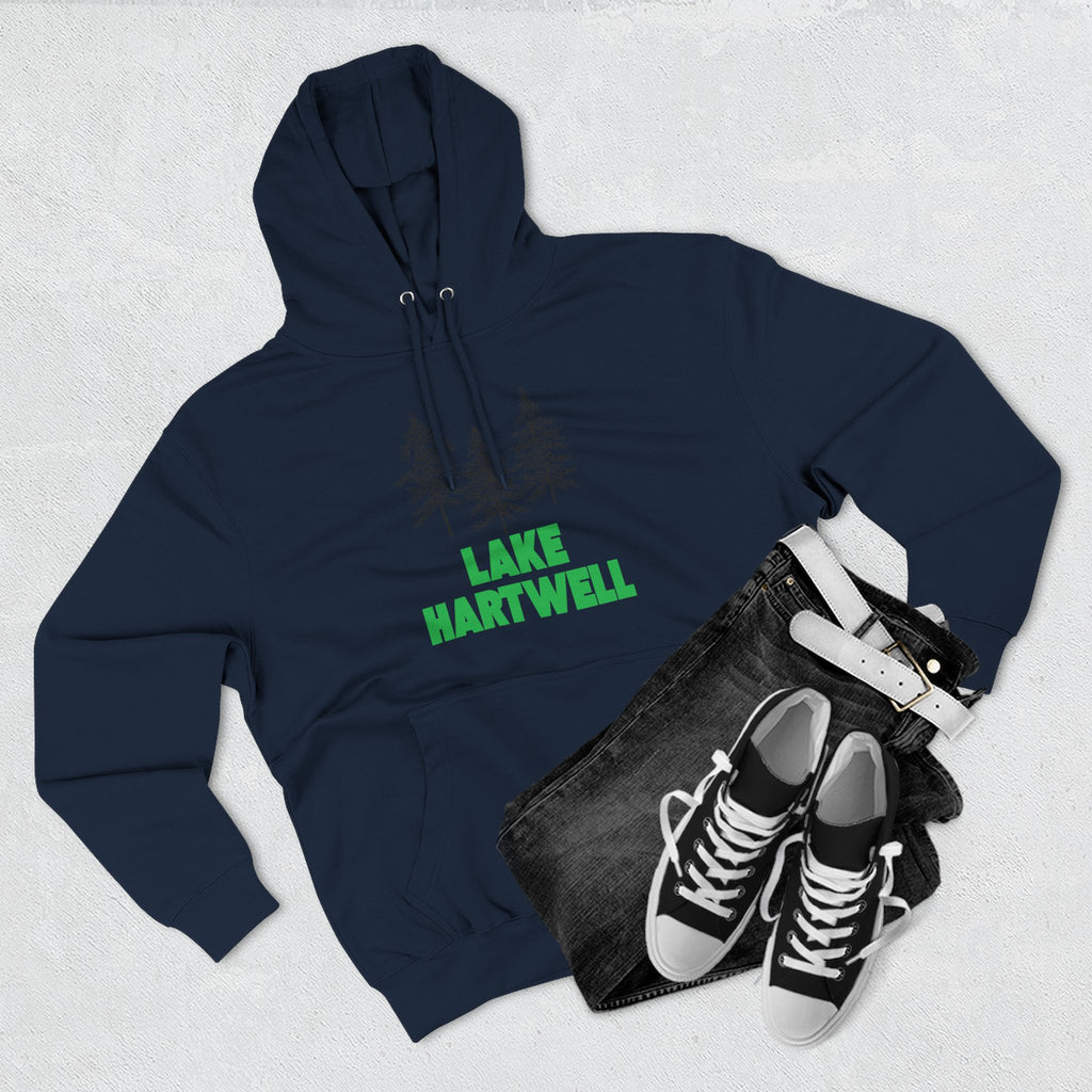 Lake Hartwell Fleece Hoodie, Cozy Sweatshirt, Outdoor Adventure Wear, Unique Gift for Lake Lovers, Perfect for Fall and Winter