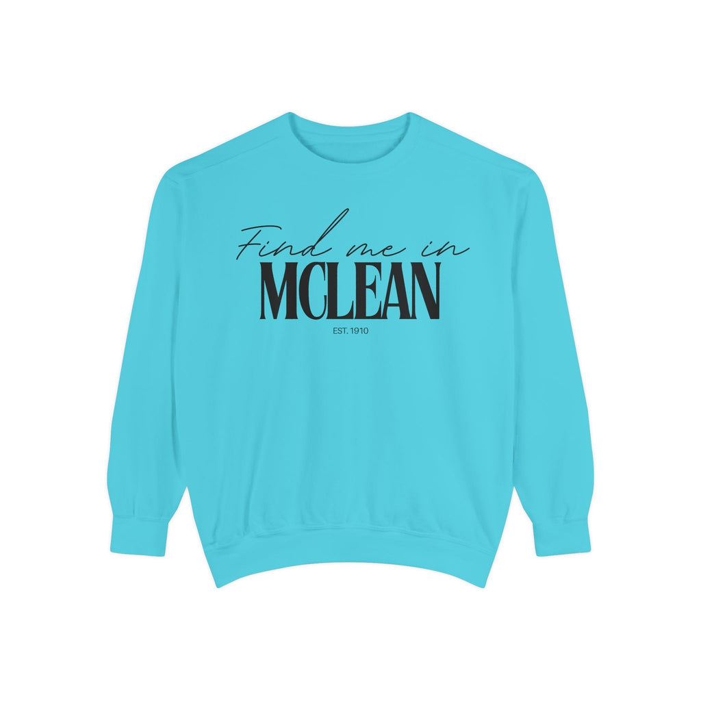 McLean Cozy Sweatshirt, Unisex Garment-Dyed Crew, Casual Wear, Gift for Friends, Fall Fashion, Lounge Style