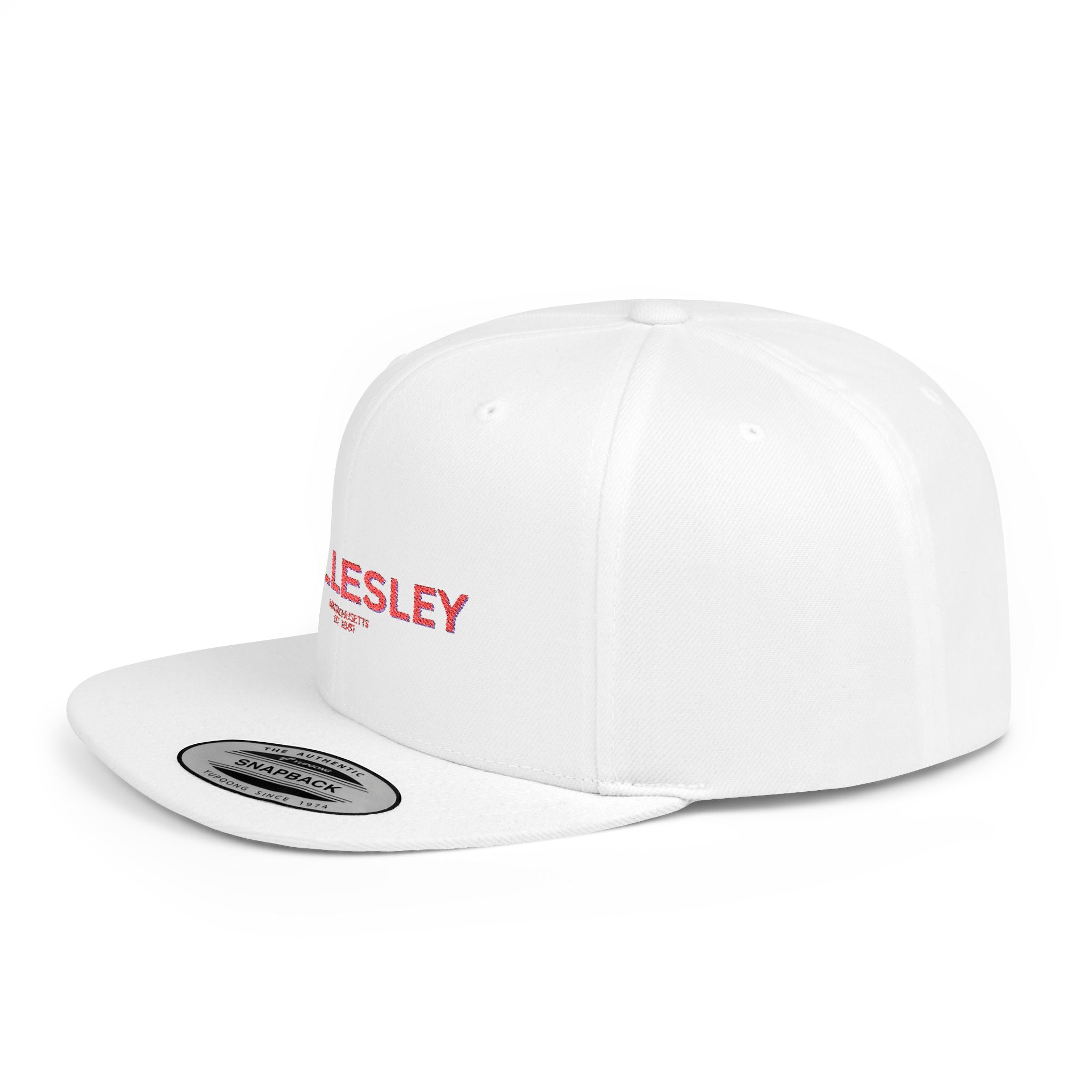 Wellesley Stylish Flat Bill Snapback Hat with Design, Perfect for Casual Outings, Streetwear, Gifts, Festivals, Everyday Wear
