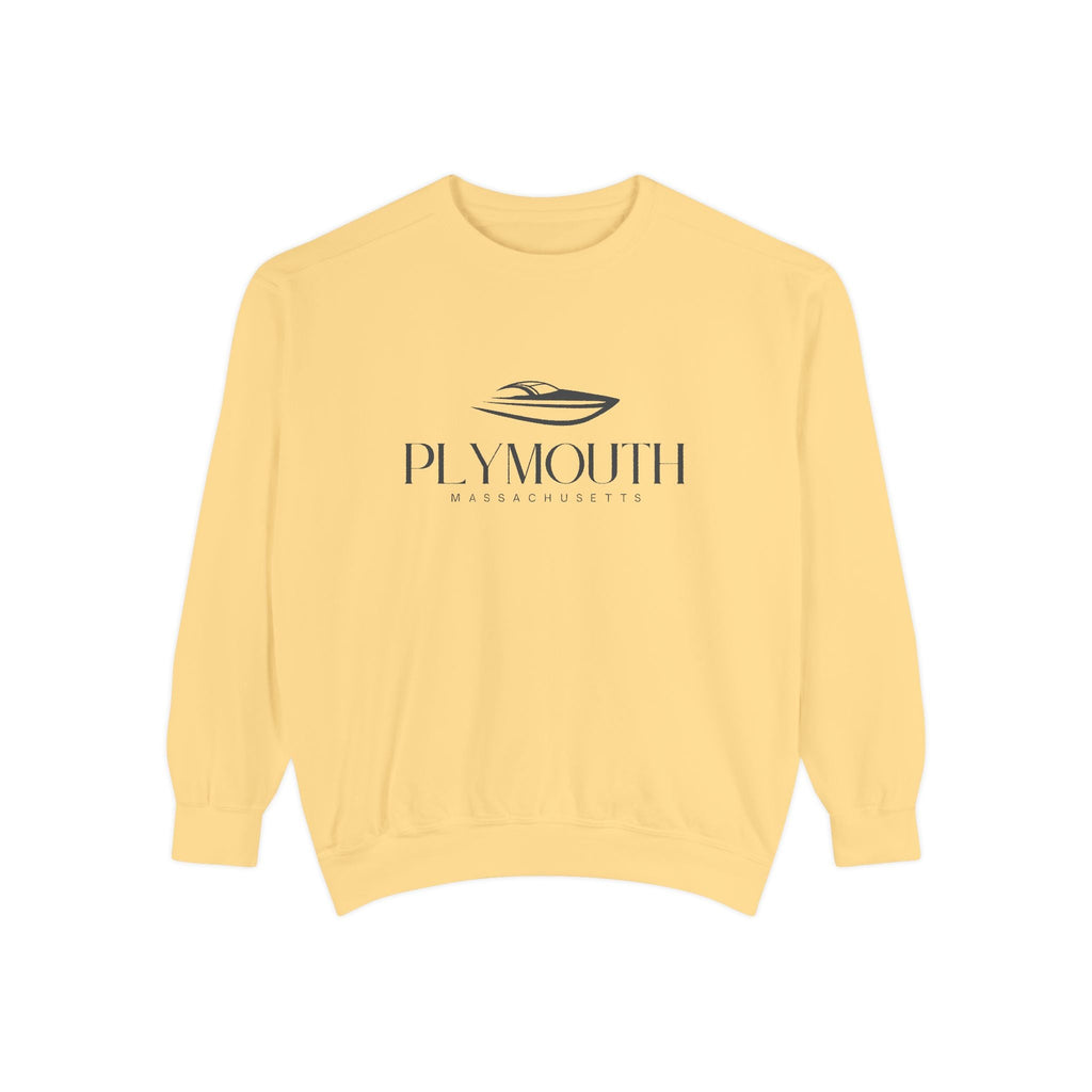 Plymouth Chill Vibes Sweatshirt - Unisex Garment-Dyed Style, Perfect for Lounging
