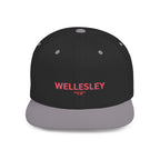 Wellesley Stylish Flat Bill Snapback Hat with Design, Perfect for Casual Outings, Streetwear, Gifts, Festivals, Everyday Wear