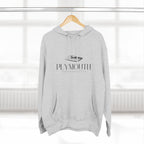 Plymouth Stylish Three-Panel Fleece Hoodie for Cozy Days, Casual Wear, Warm Layering, Gift for Him or Her