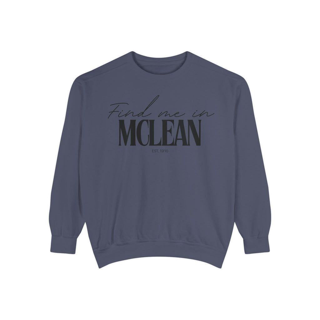 McLean Cozy Sweatshirt, Unisex Garment-Dyed Crew, Casual Wear, Gift for Friends, Fall Fashion, Lounge Style