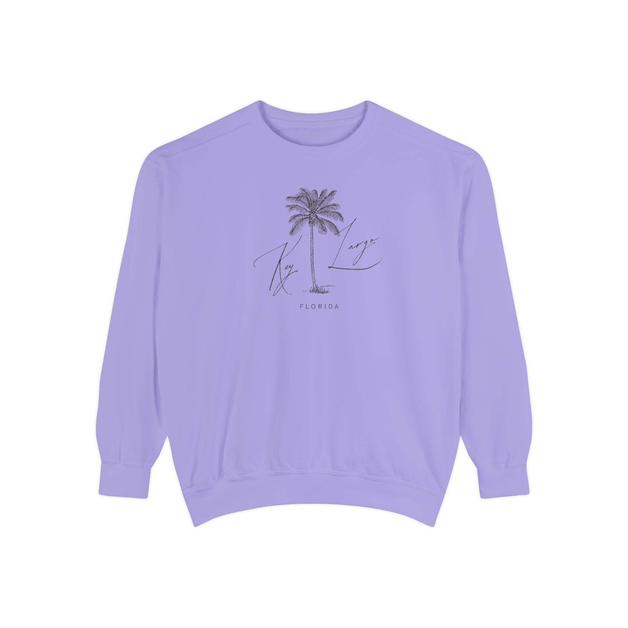 Key Largo Chill Vibes Sweatshirt - Unisex Garment-Dyed Style, Perfect for Lounging