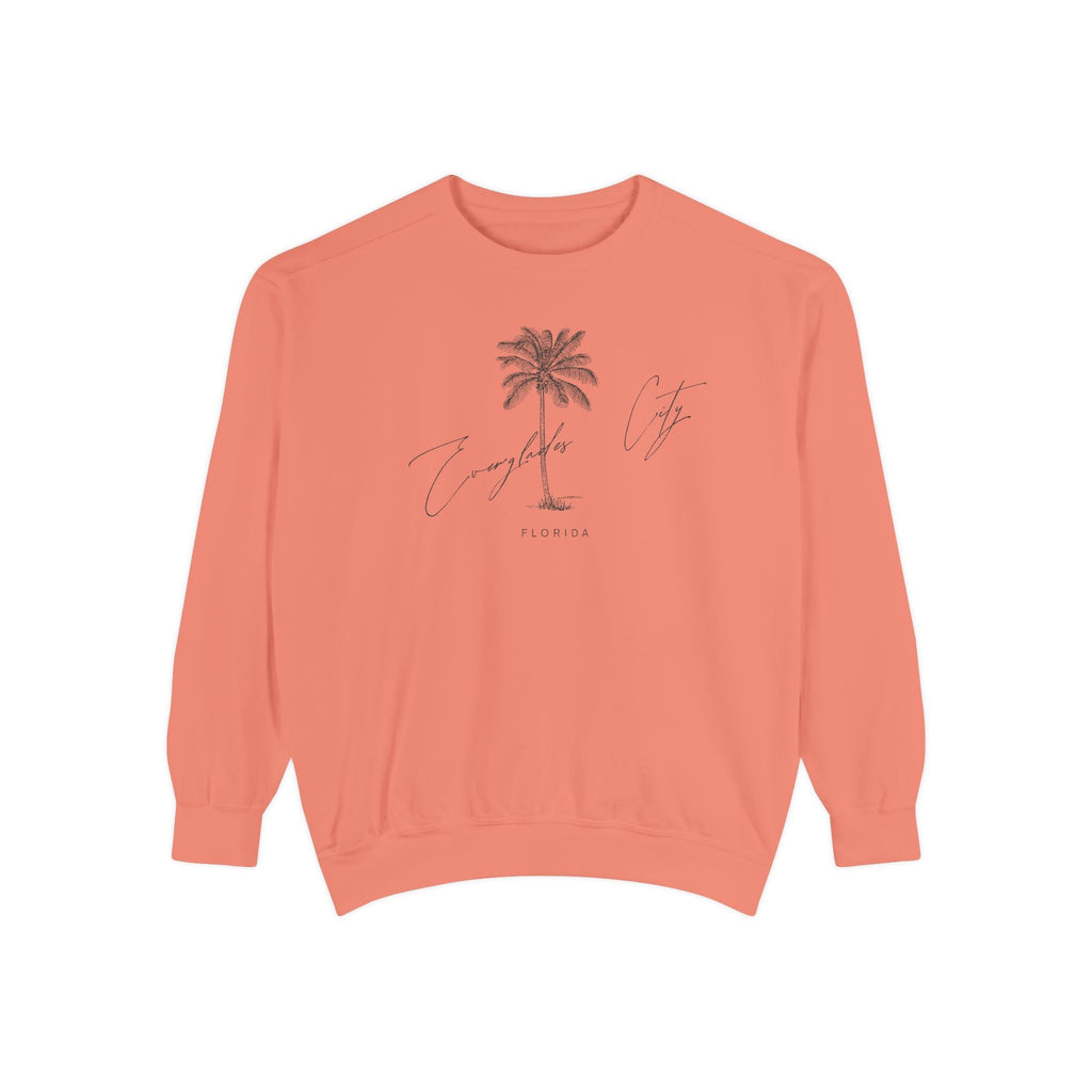 Everglades City Chill Vibes Sweatshirt - Unisex Garment-Dyed Style, Perfect for Lounging