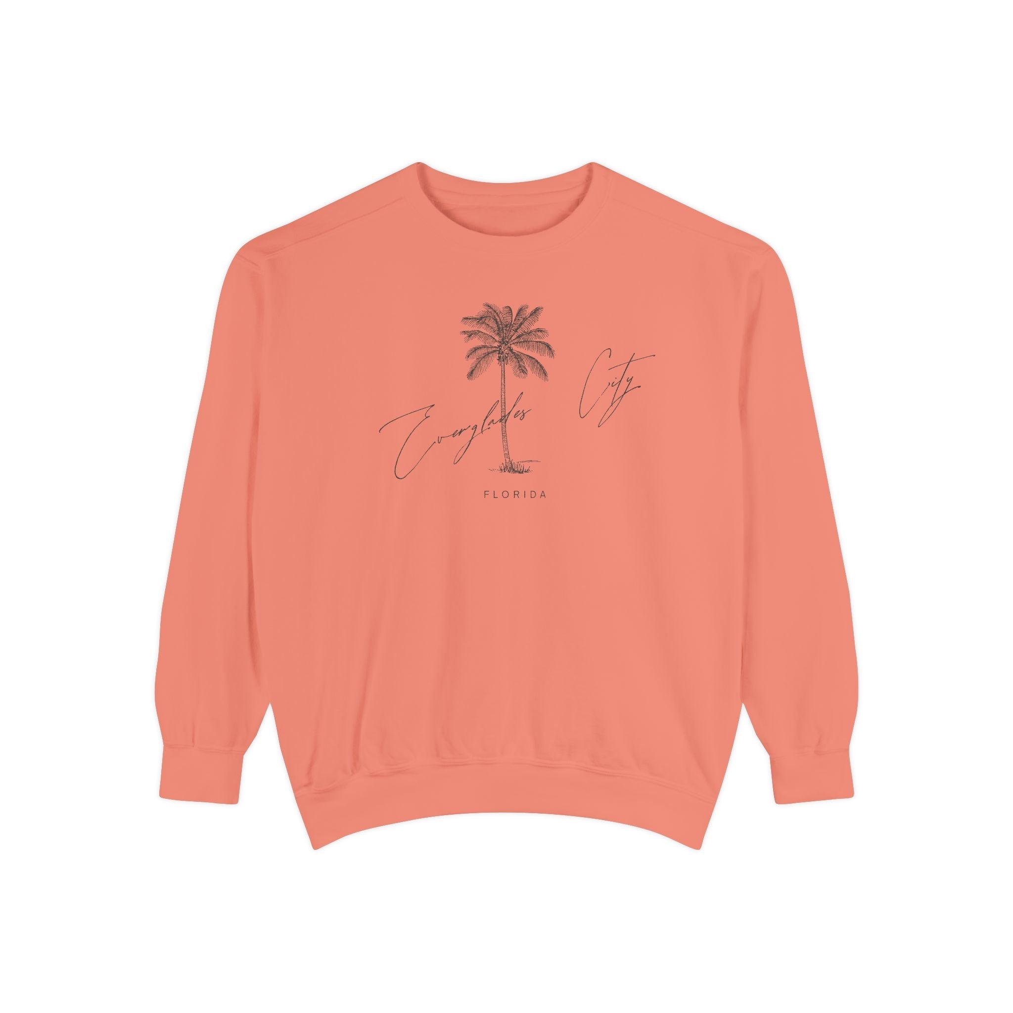 Everglades City Chill Vibes Sweatshirt - Unisex Garment-Dyed Style, Perfect for Lounging