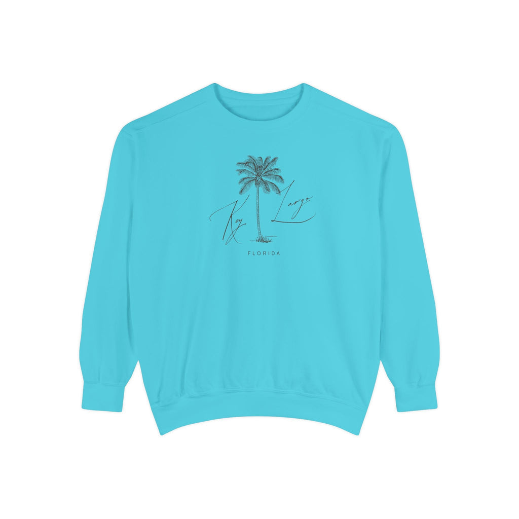 Key Largo Chill Vibes Sweatshirt - Unisex Garment-Dyed Style, Perfect for Lounging