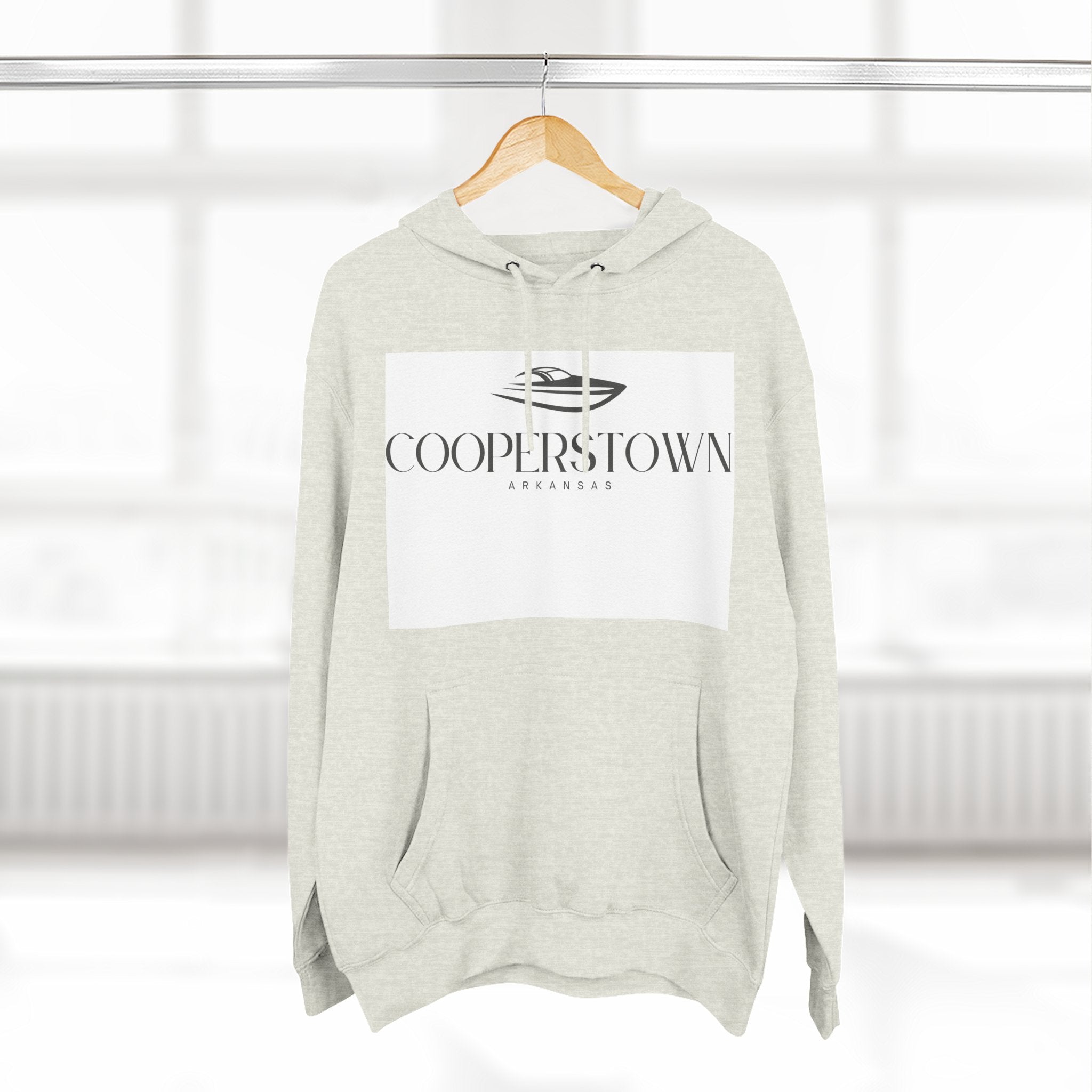 Cooperstown Stylish Three-Panel Fleece Hoodie for Cozy Days, Casual Wear, Warm Layering, Gift for Him or Her