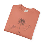 Belleair Shore Chill Vibes Palm Tree Tee - Unisex Garment-Dyed T-shirt for Beach Lovers, Summer Outings, Casual Wear, Gifts for Him/Her