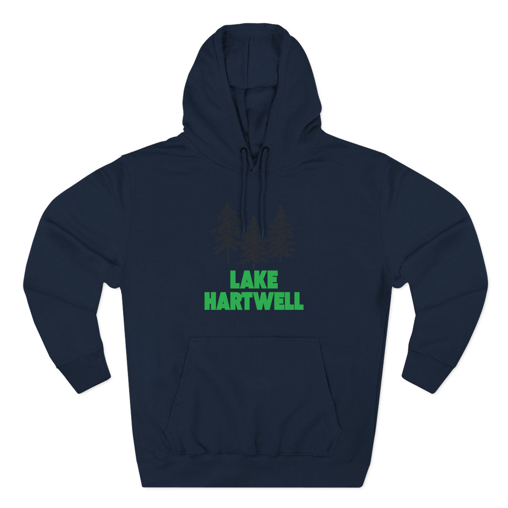 Lake Hartwell Fleece Hoodie, Cozy Sweatshirt, Outdoor Adventure Wear, Unique Gift for Lake Lovers, Perfect for Fall and Winter