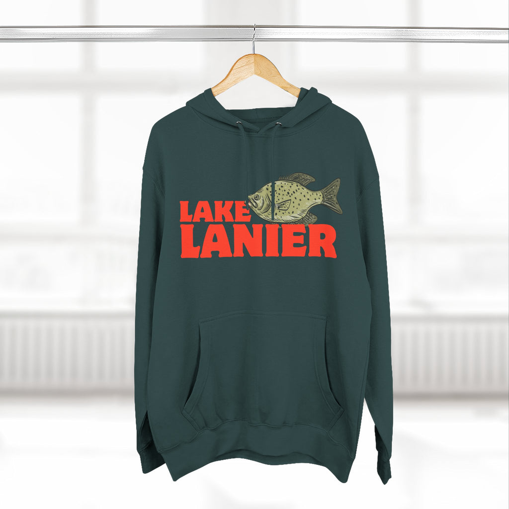 Lake Lanier Fleece Hoodie, Cozy Fishing Sweatshirt, Outdoor Adventure Wear, Unique Gift for Lake Lovers, Perfect for Fall and Winter