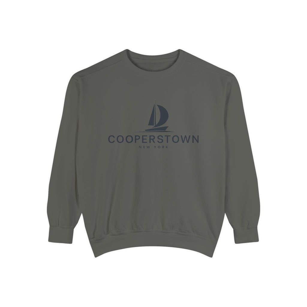 Cooperstown Vibes Unisex Sweatshirt | Garment-Dyed Comfort, Perfect for Casual Outings, Travel, Gifts, Autumn Days