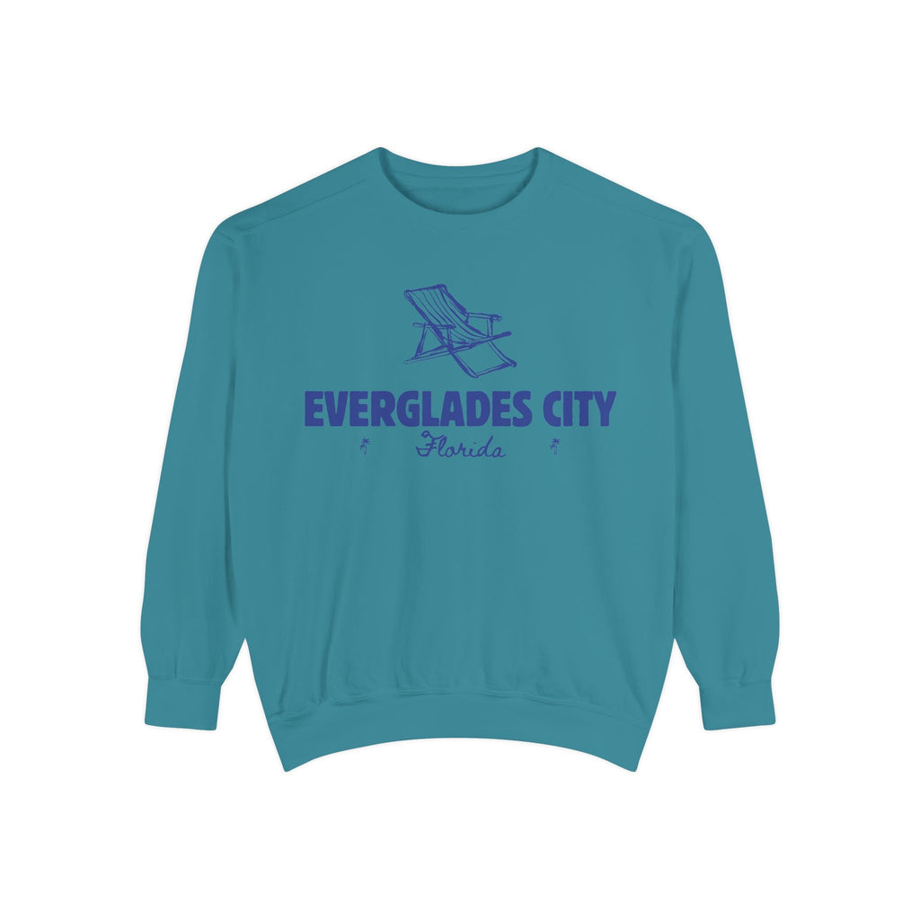 Everglades City Vibes Unisex Sweatshirt | Garment-Dyed Comfort, Perfect for Casual Outings, Travel, Gifts, Autumn Days