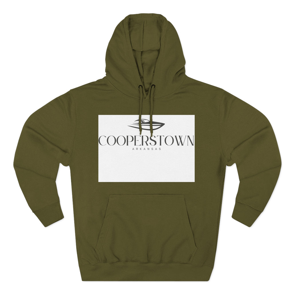 Cooperstown Stylish Three-Panel Fleece Hoodie for Cozy Days, Casual Wear, Warm Layering, Gift for Him or Her