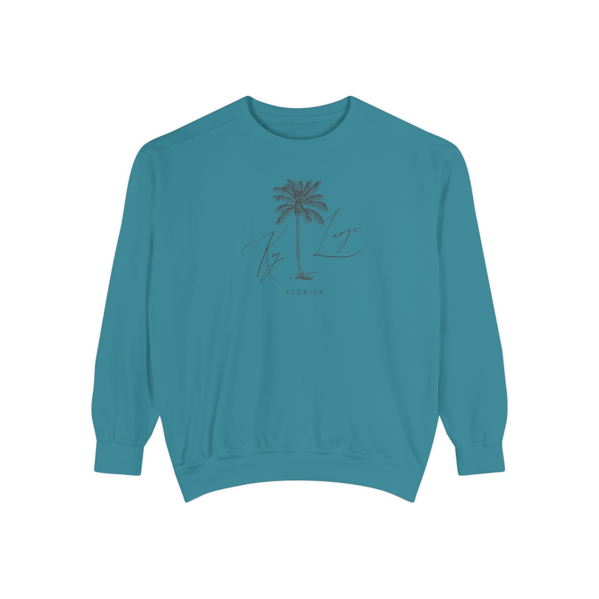 Key Largo Chill Vibes Sweatshirt - Unisex Garment-Dyed Style, Perfect for Lounging