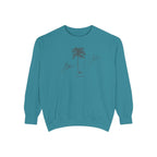 Belleair Shore Chill Vibes Sweatshirt - Unisex Garment-Dyed Style, Perfect for Lounging, Gift for Her, Palm Tree Design, Summer Escape