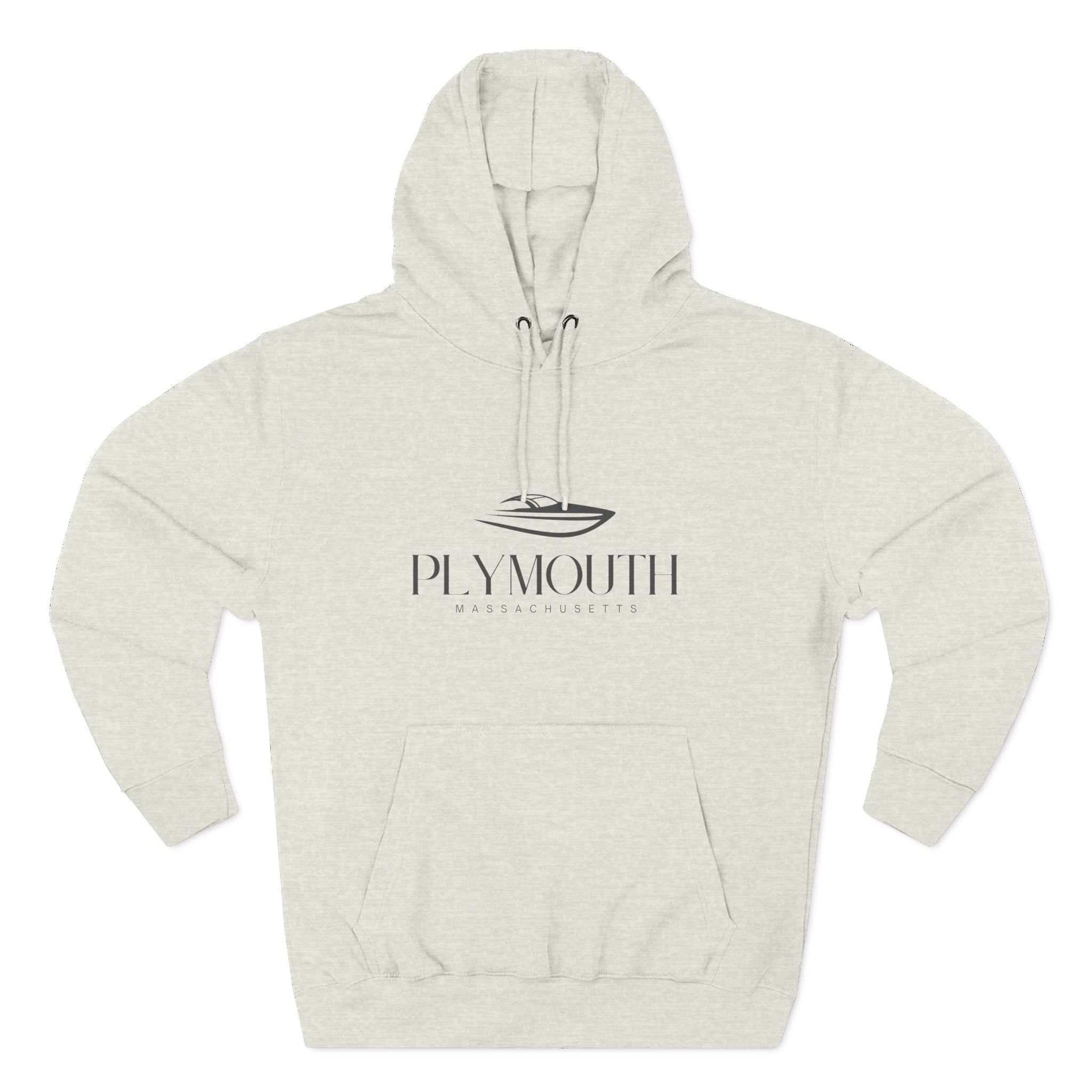 Plymouth Stylish Three-Panel Fleece Hoodie for Cozy Days, Casual Wear, Warm Layering, Gift for Him or Her