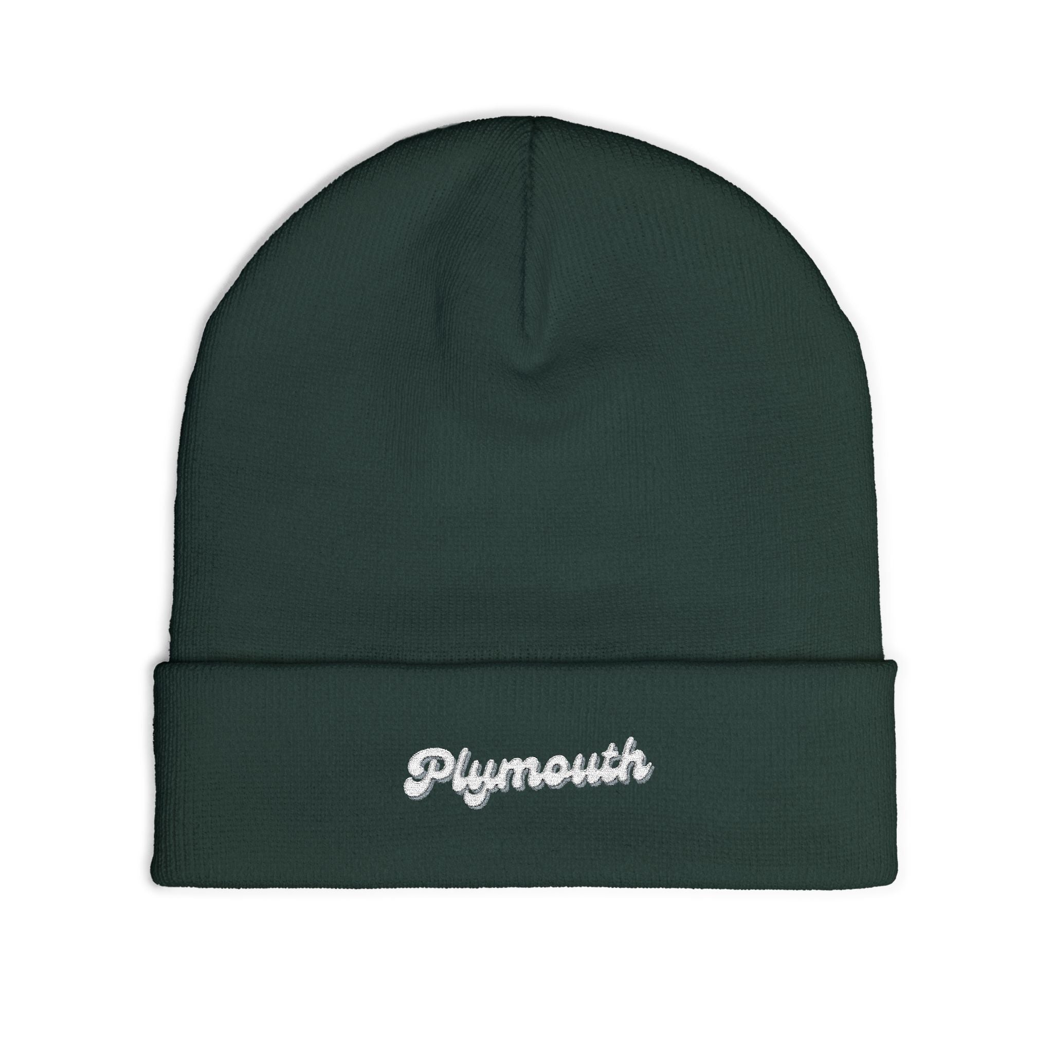 Plymouth Cozy Embroidered Knit Beanie | Winter Hat, Casual Fashion Accessory, Gift for Him/Her, Cozy Style, Outdoor Wear