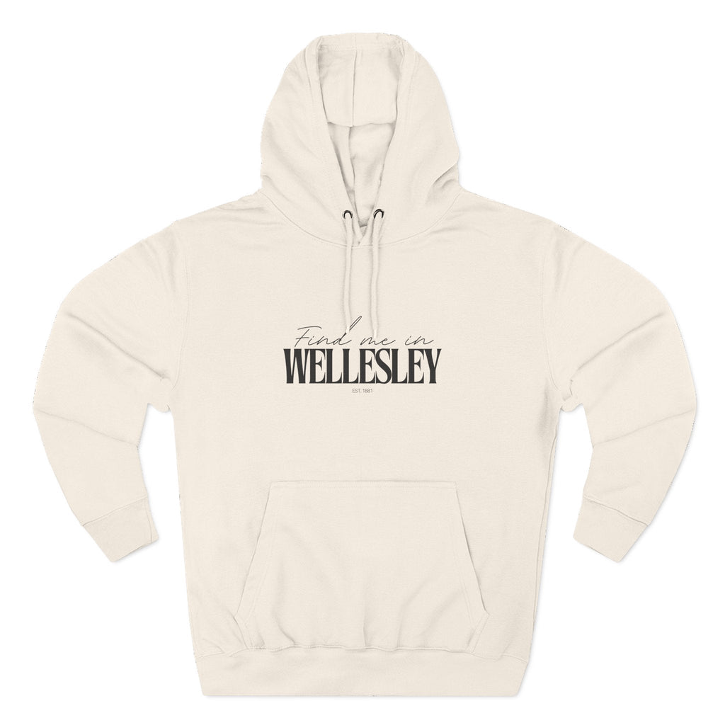Wellesley Stylish Three-Panel Fleece Hoodie for Everyday Comfort, Personalized Gift, Casual Wear, Unisex Hoodie, Cozy Fashion