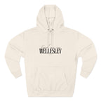 Wellesley Stylish Three-Panel Fleece Hoodie for Everyday Comfort, Personalized Gift, Casual Wear, Unisex Hoodie, Cozy Fashion