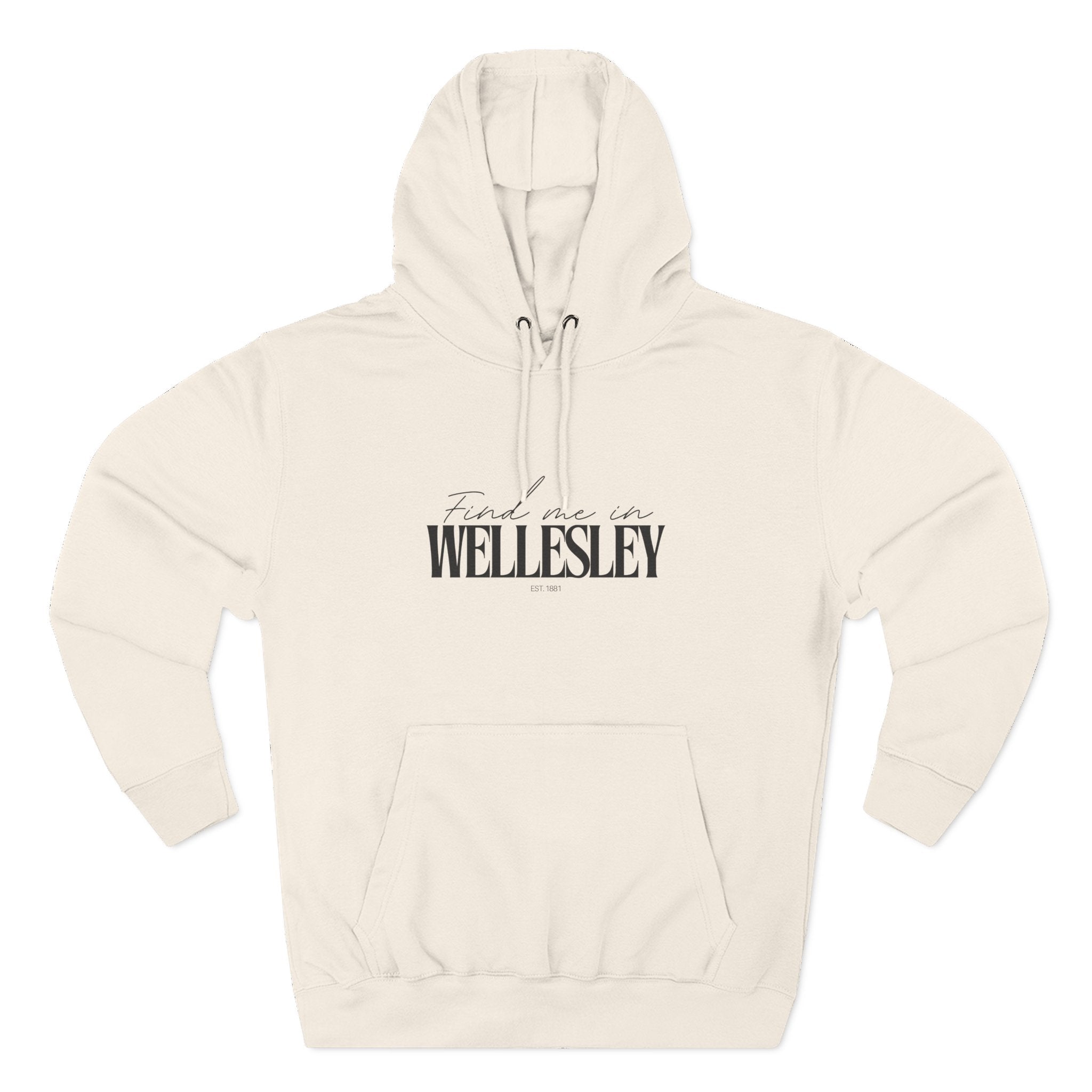 Wellesley Stylish Three-Panel Fleece Hoodie for Everyday Comfort, Personalized Gift, Casual Wear, Unisex Hoodie, Cozy Fashion