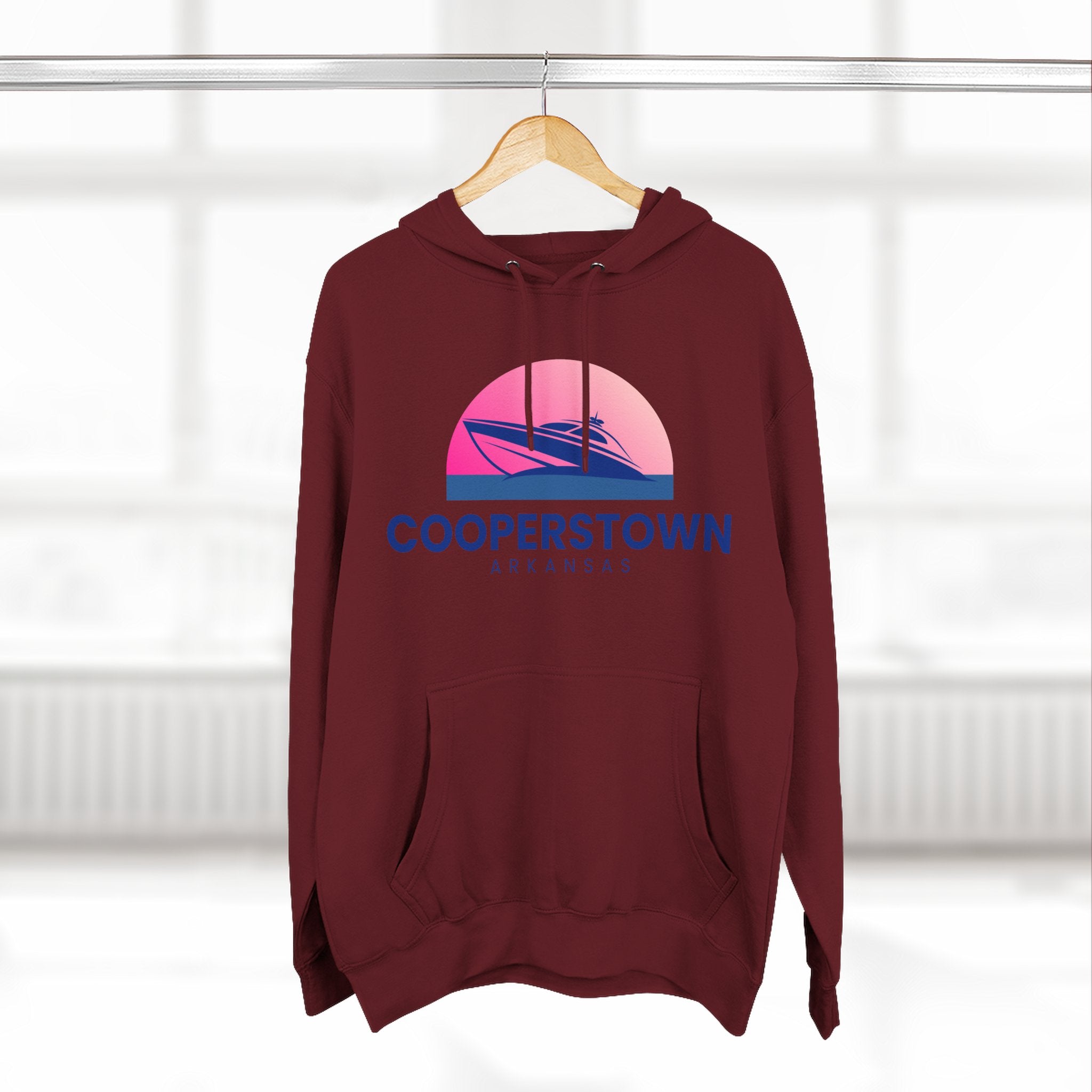 Cooperstown Vibes Hoodie with Design, Perfect for Autumn Lovers, Comfortable and Stylish, Great Gift for Vacations