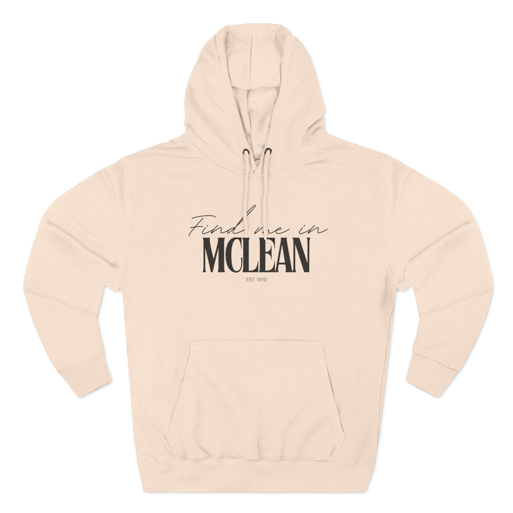 McLean Stylish Three-Panel Fleece Hoodie for Everyday Comfort, Personalized Gift, Casual Wear, Unisex Hoodie, Cozy Fashion