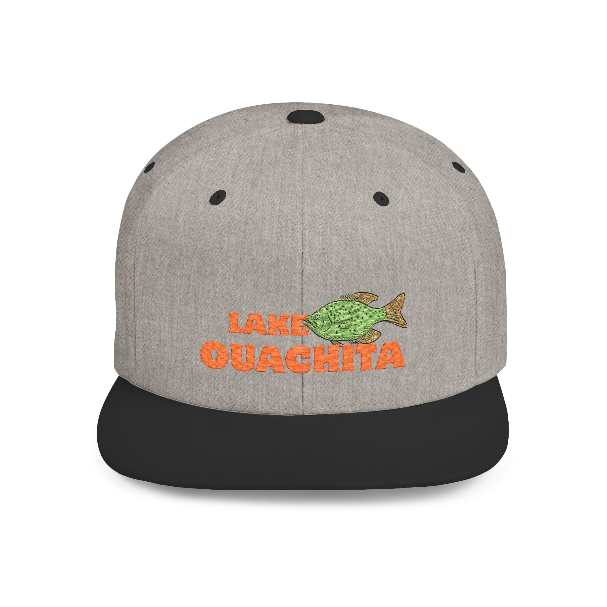 Lake Ouachita Fish Flat Bill Snapback Hat, Fishing Cap, Outdoor Gear, Lake House Gift, Summer Accessories, Stylish Headwear