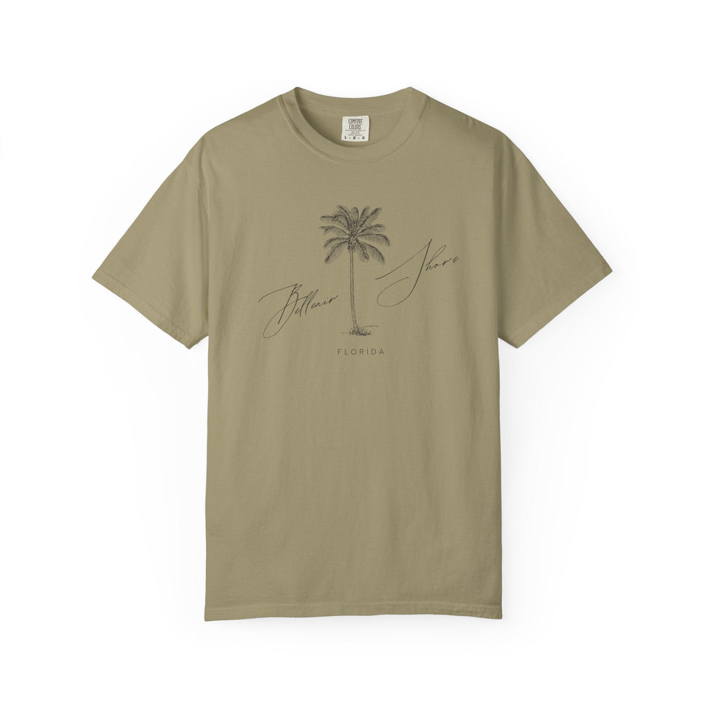 Belleair Shore Chill Vibes Palm Tree Tee - Unisex Garment-Dyed T-shirt for Beach Lovers, Summer Outings, Casual Wear, Gifts for Him/Her