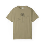 Belleair Shore Chill Vibes Palm Tree Tee - Unisex Garment-Dyed T-shirt for Beach Lovers, Summer Outings, Casual Wear, Gifts for Him/Her