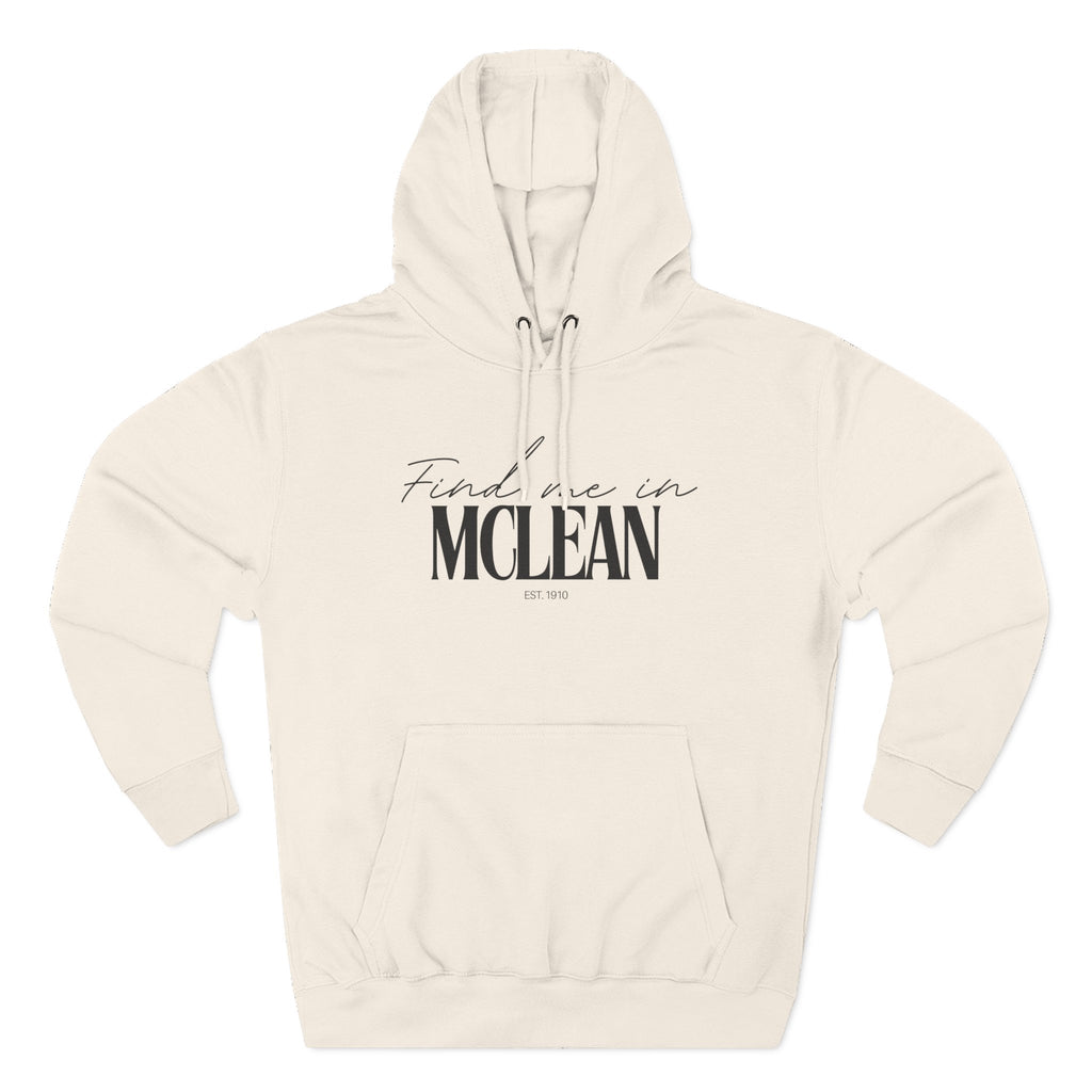 McLean Stylish Three-Panel Fleece Hoodie for Everyday Comfort, Personalized Gift, Casual Wear, Unisex Hoodie, Cozy Fashion